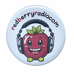 Red Berry Radio 38mm Badge